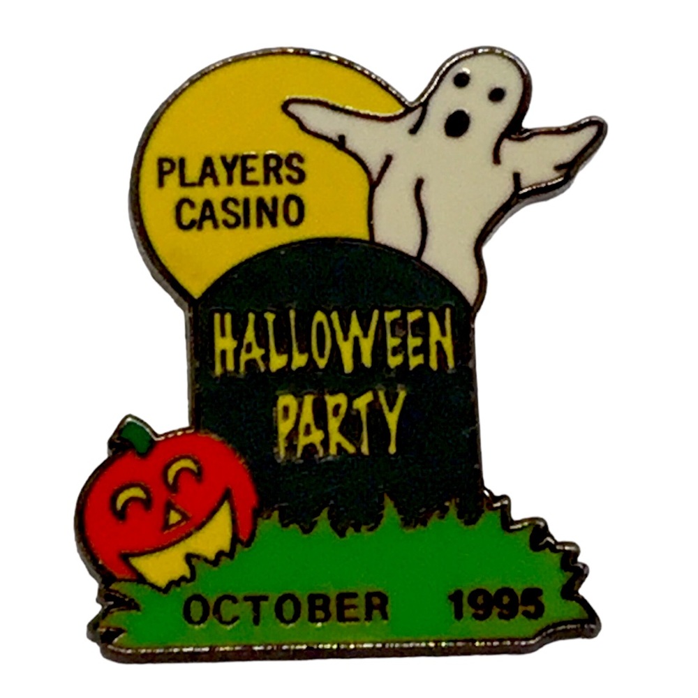 Players Casino Halloween Party 1995 Vintage Holiday Brooch Pin Vintage